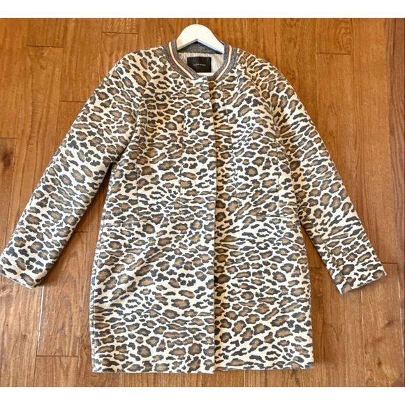 Maison Scotch leopard print car coat size 2/M - Picture 10 of 11